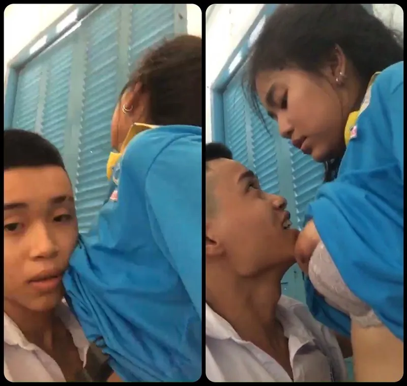 2 em học sinh chịch trong lớp học